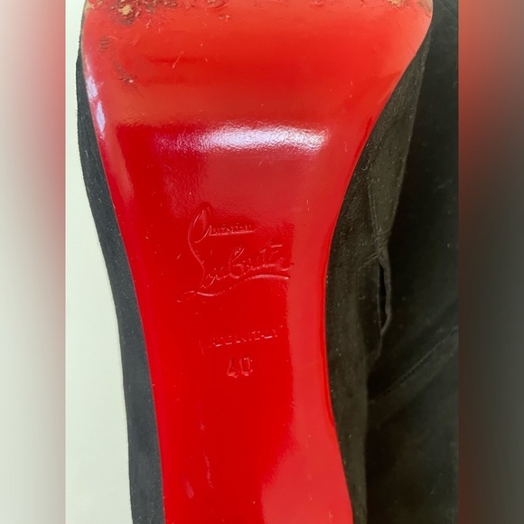 Christian Louboutin Black Suede leather Ankle boots 100mm EU 40 - Picture 2 of 10